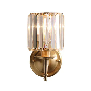 Nástěnná lampa zlatá křišťálová elegantní