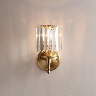 Nástěnná lampa zlatá křišťálová elegantní