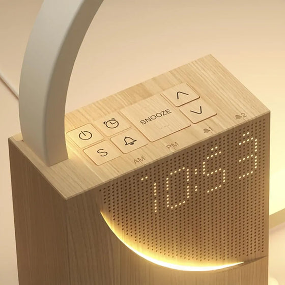 Lampe de chevet moderne avec horloge pour table de nuit