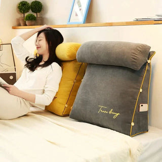 Orthopedic wedge back support pillow with neck rest