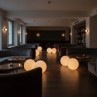 Podlahová lampa kulová ambientní moderní LED