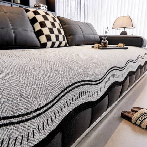 Sofa cover, modern non-slip wave pattern for the living room