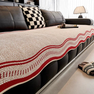 Nowoczesny pokrowiec na sofę z falistym, antypoślizgowym wzorem do salonu