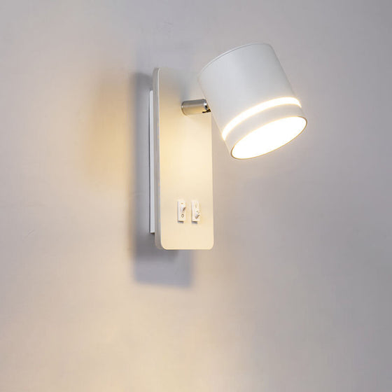 Wall light with swivel LED spotlight