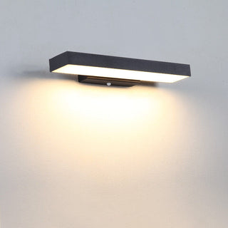 Zewnętrzna nowoczesna lampa ścienna | Czarny LED czujnik design