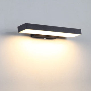 Zewnętrzna nowoczesna lampa ścienna | Czarny LED czujnik design