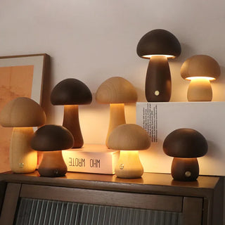 Vnitřní LED Stolní Lampa | Dekorativní Houbový Design