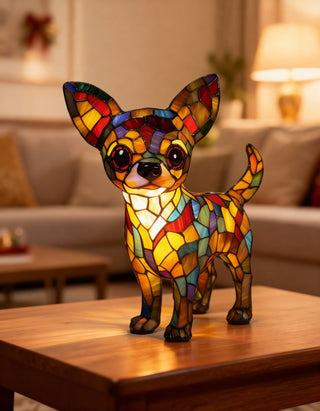 Stolní lampa LED dekorativní mozaika chihuahua