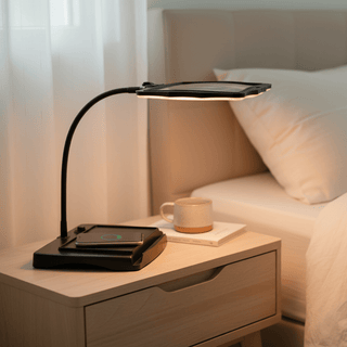 LED desk lamp with magnifier for reading