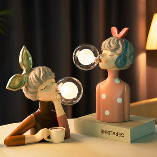 Stolní lampa dívka balón dekorativní LED