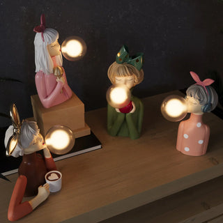 Stolní lampa dívka balón dekorativní LED