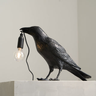 Stolní lampa havran designová dekorativní moderní