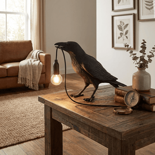 Stolní lampa havran designová dekorativní moderní