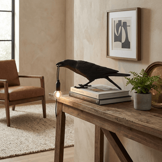 Stolní lampa havran designová dekorativní moderní