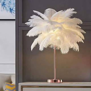 Stolní lampa peří dekorativní elegantní