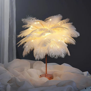 Stolní lampa peří dekorativní elegantní