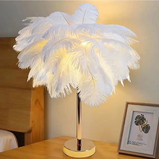Stolní lampa peří dekorativní elegantní