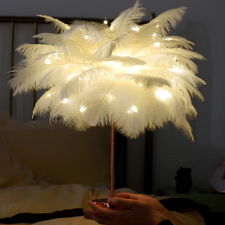Stolní lampa peří dekorativní elegantní
