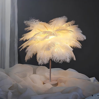 Stolní lampa peří dekorativní elegantní
