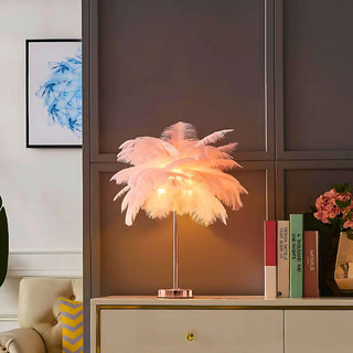 Stolní lampa peří dekorativní elegantní