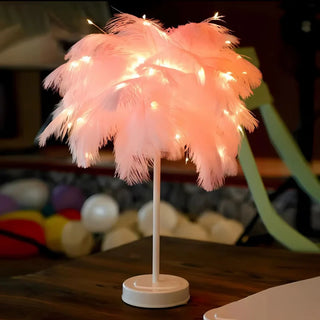 Stolní lampa peří dekorativní elegantní