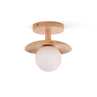 Stropní lampa moderní dekorativní kulatá dřevěná LED