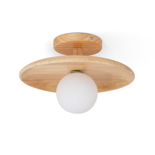 Stropní lampa moderní dekorativní kulatá dřevěná LED