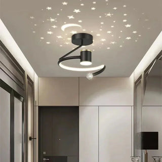 Modern black star LED ceiling light