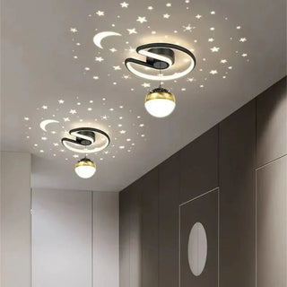 Modern black star LED ceiling light