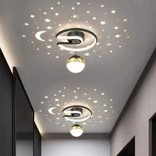 Modern black star LED ceiling light