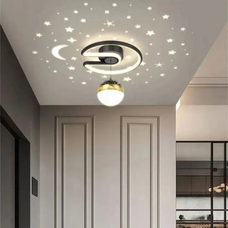 Modern black star LED ceiling light