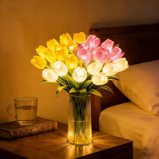 Světelná dekorace romantické tulipány LED pro dekoraci ložnice
