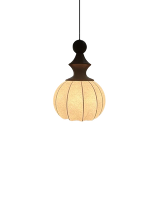 Hanging ribbed cocoon light for the living room