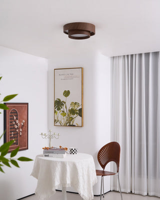 LED Stropní Svítidlo Z Ořechu | Moderní LED Lampa