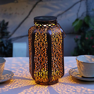 Outdoor solar LED lantern decorative light pattern