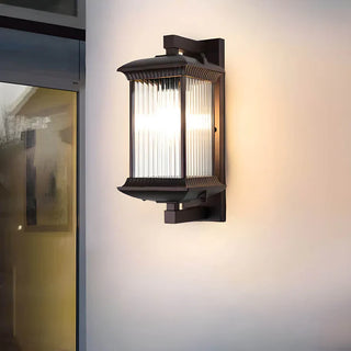 Nowoczesna zewnętrzna lampa ścienna LED latarnia czarna