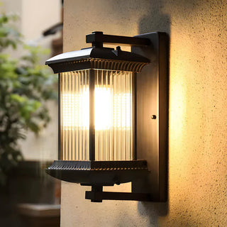 Nowoczesna zewnętrzna lampa ścienna LED latarnia czarna