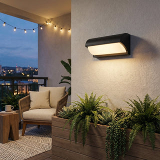Nowoczesna czarna minimalistyczna lampa ścienna LED do użytku zewnętrznego