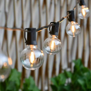 Outdoor festive black LED string lights