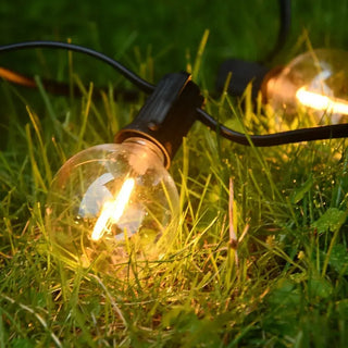 Outdoor festive black LED string lights
