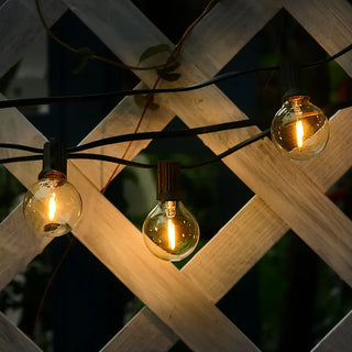 Outdoor festive black LED string lights