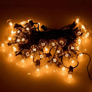 Outdoor festive black LED string lights