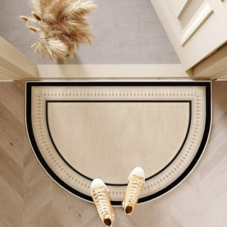 Geometric semicircular entrance mat
