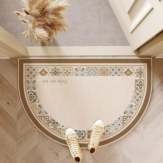 Geometric semicircular entrance mat