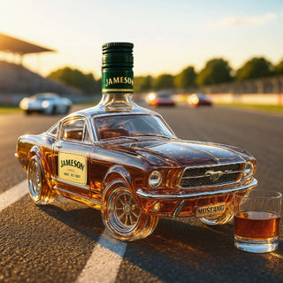 Whisky karafa ve tvaru auta Mustang dekorativní