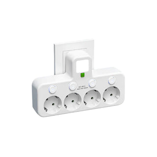Power strip with multiple outlets, modern design with protective control switch