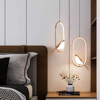 Závěsná lampa LED moderní dekorativní pták