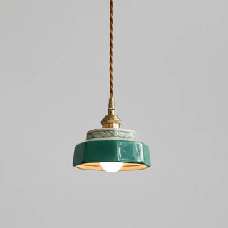Závěsná lampa keramická dekorativní měděná