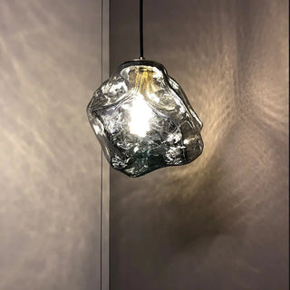 Lampe suspendue nordique en verre avec douille en cuivre