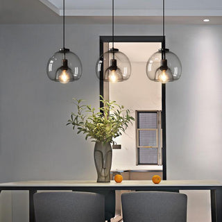 Modern round smoked pendant light  